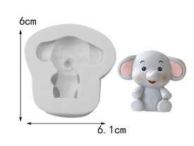 Molde silicona elefantito sonriendo